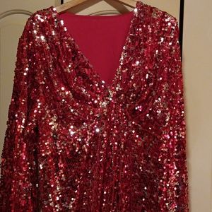 Plus size red sequin dress size 16 never worn